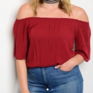 Red Plus Size Top